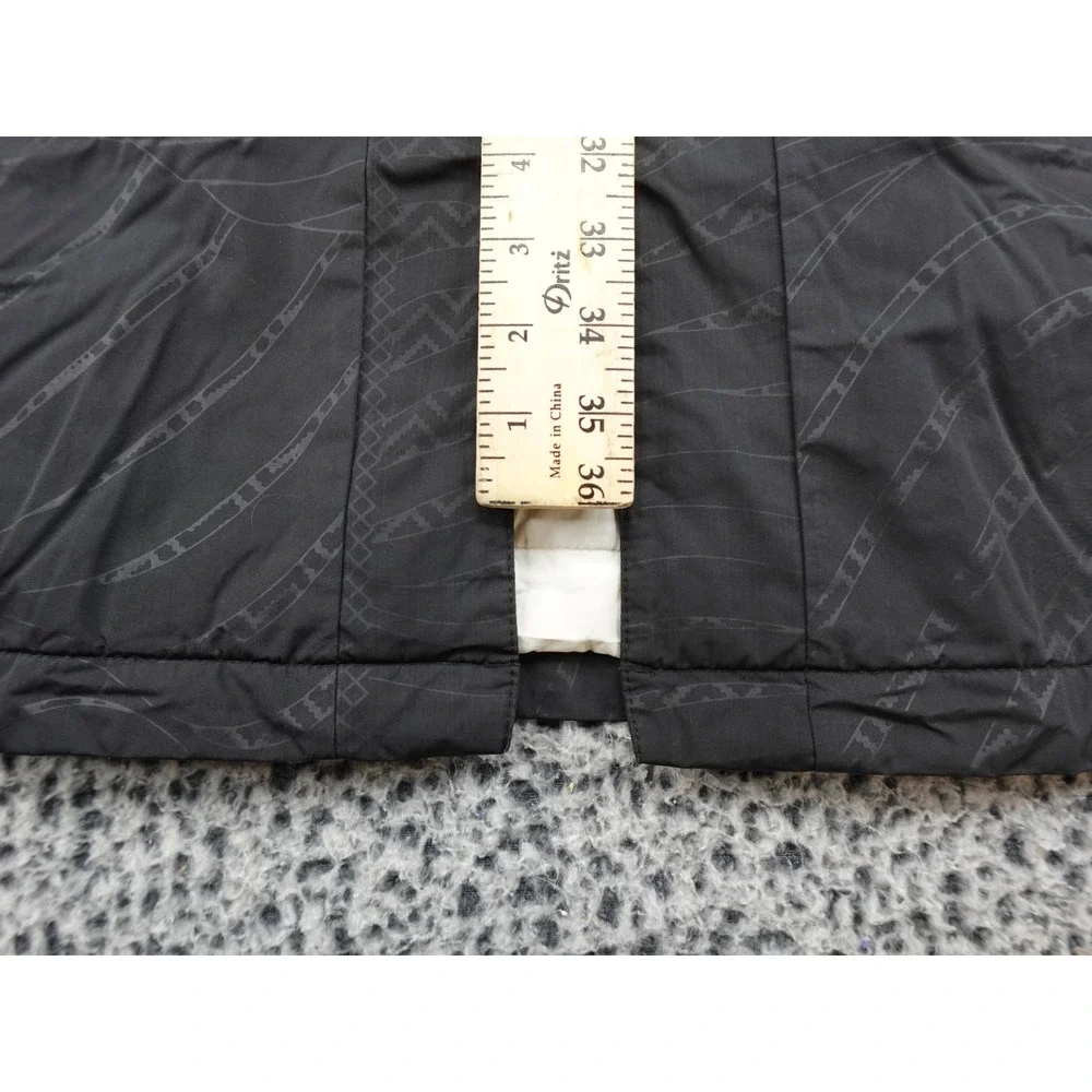 Jordan Long‎ Bomber Jacket Mens M Black Geometric Insulated Parka Gold Logo